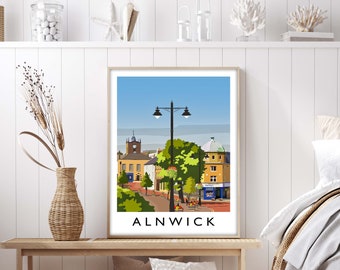 Alnwick Print, Northumberland Travel Poster