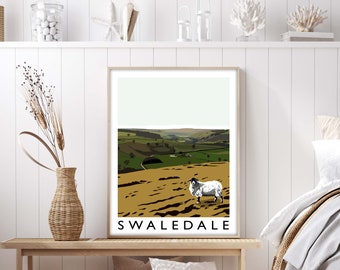 Swaledale Print, Yorkshire Dales Travel Poster