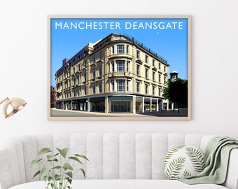 Manchester Print, Deansgate Travel Poster