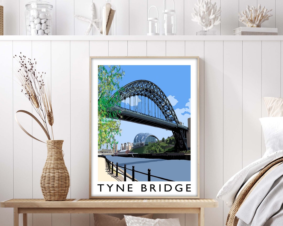 Tyne Bridge Poster, Newcastle Wall Art, Tyne Bridge Print, Vintage