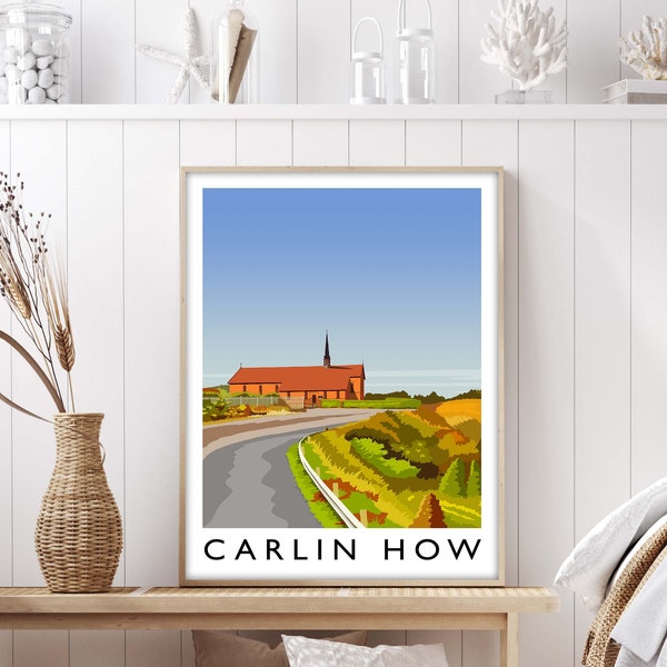 Carlin How Print, Redcar Reise Poster, Reise Kunst Geschenk, Vintage Wand Kunst Druck