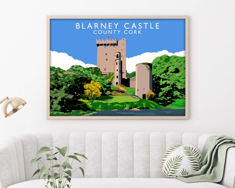 Blarney Castle Vintage Travel Poster, Framed Wall Art Print Etsy