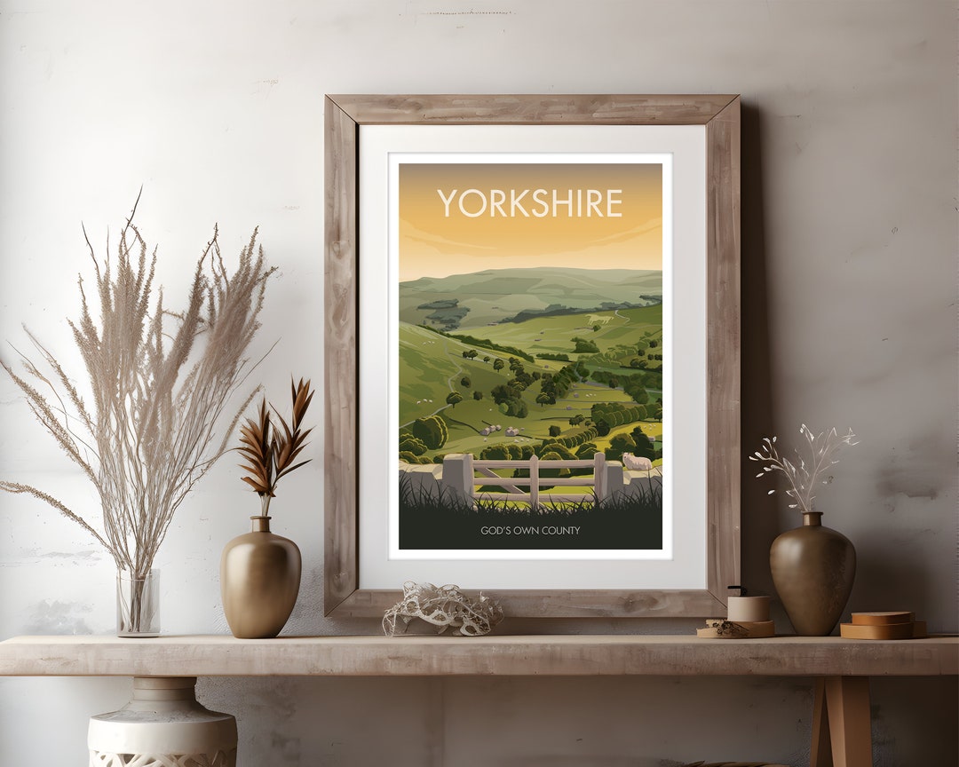 Yorkshire Print, Retro Travel Poster of the Yorkshire Dales Yorkshire Wall Art North Yorkshire