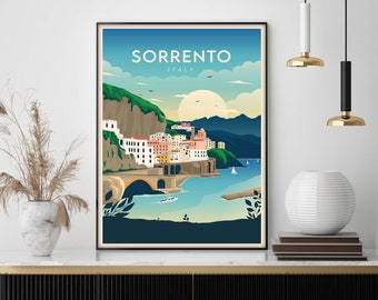 Sorrento Print, Italy Travel Poster, Travel Art Gift, Vintage Wall Art Print