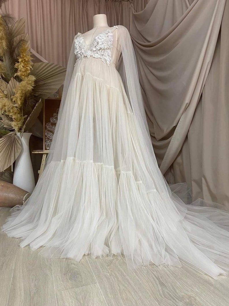 RENTAL Maternity Photoshoot Dress Pregnancy Gown Ivory Etsy
