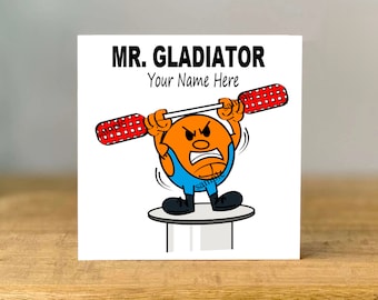 Personalised Gladiator  inspired, Birthday Card, mr, son, mum, daughter, Brother, Dad, Uncle, grandad, Son, Nephew , inspired, men