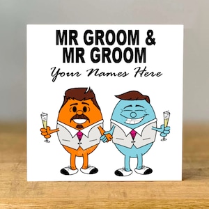 Personalised MR GROOM & MR Groom card, Mr Mr, Gay Wedding Card, Gay Couple, married, newly weds, brother, Best Friend, Inspired, friend, Son