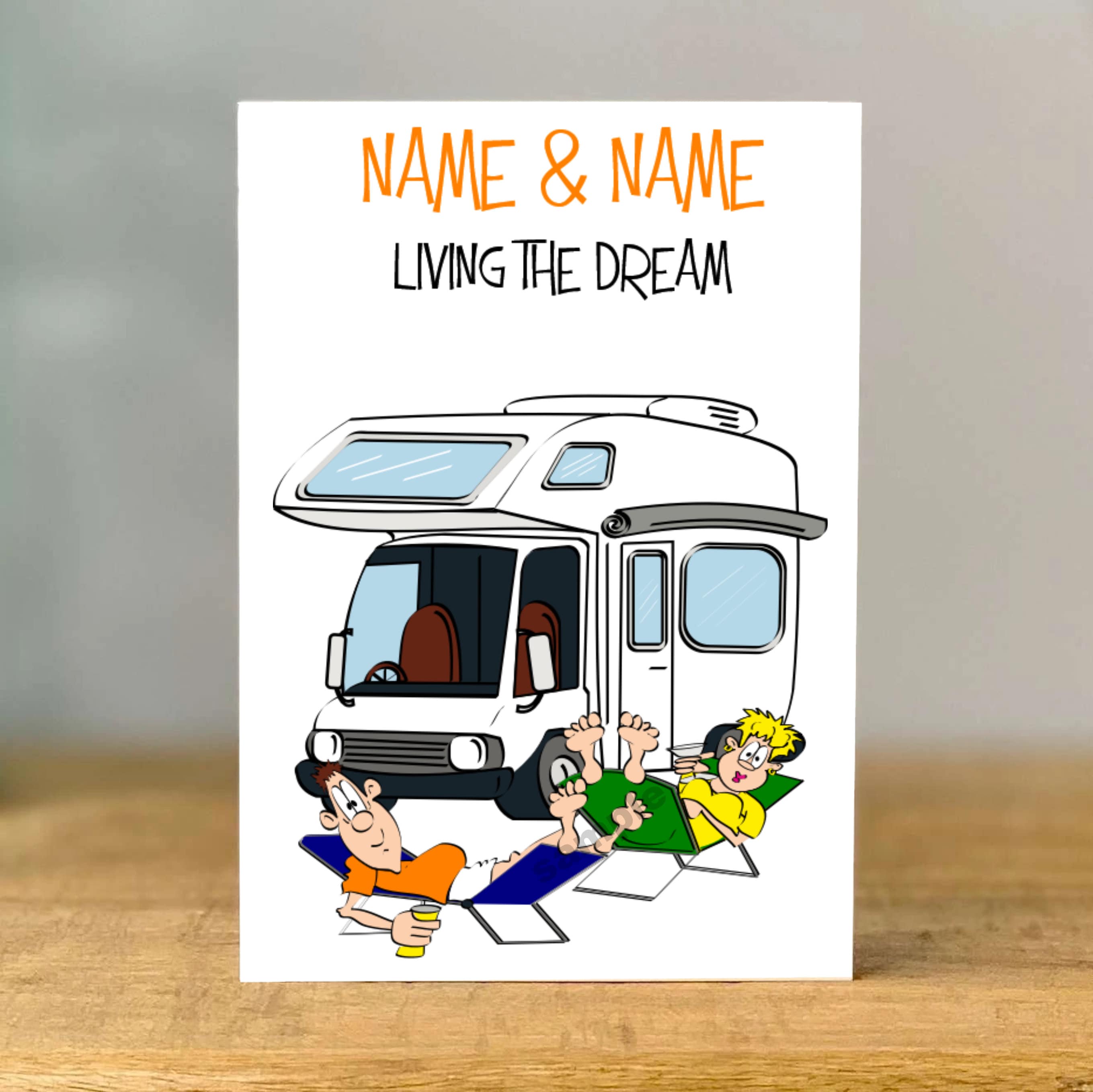 Brthday Card For Her Caravan Vntage Caravan Wth Buntng - Etsy - View #6