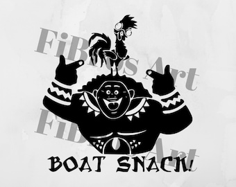 Moana svg - Maui svg - Maui silhouette - Boat Snack svg - Hei Hei svg - Hei hei moana svg - Cricut cut file - instant download - digital