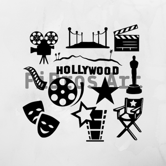 Movie svg - Hollywood Silhouette svg - Cinema svg - show svg - director svg - Cricut Cut File - Digital Art - instant download