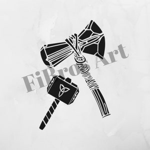 Thor svg - Thor&#39;s hammer svg - Mjolnir svg - Stormbreaker svg - Thor 4 svg - instant download - digital print