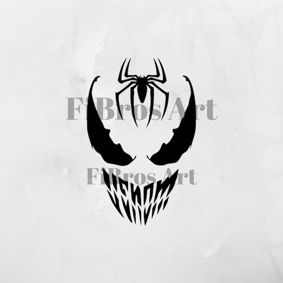 ★MARVELCOLLECTION★ Small Planet Venom Face Big Silhouette Men's Marvel Venom: Let There be Carnage Big face Logo