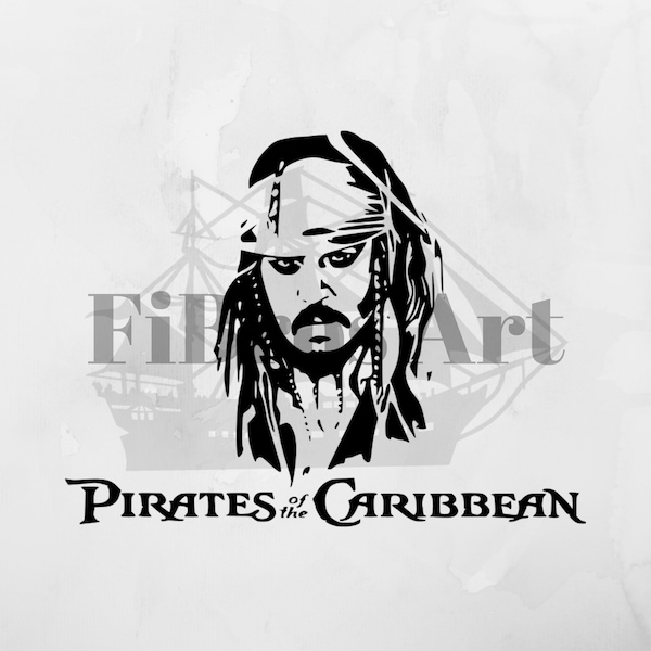 Jack Sparrow svg - Pirates of the Caribbean svg - Johnny depp svg - cut file - instant download - digital print