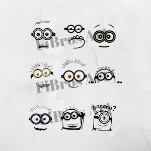 Despicable Me svg - Minions Svg - Minions Bundle svg - Minions Cricut Files - minions silhouette - minions banana - Minion Peek SVG