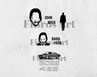 John Wick Svg - John Wick BUNDLE - Keanu Reeves Svg - BOSS 429 Svg - Baba Yaga Svg - Cricut Cut File - Digital Print - Instant Download