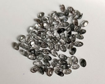 ブラックルチルクォーツ オーバル 12 x 10 mm 約8カラット ペアセット