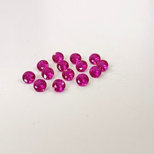 3.5mm Lab Created Ruby: Round Faceted Synthetic Gemstone