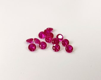 6mm Lab Created Ruby: Round Faceted Synthetic Gemstone