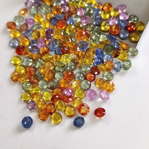 3,5 mm natuurlijke multi-saffier rond geslepen gekalibreerde losse edelstenen
