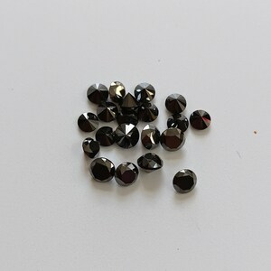 6.5mm Black Diamond Brilliant Cut Round Loose  Gemstone- Natural Black Diamond