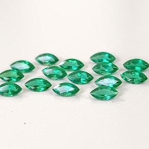 4x8mm Lab Created Marquise Faceted Zambian Emerald