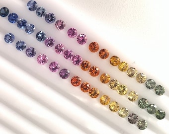1.50 mm Natural Multi Sapphire Round Diamond Cut Calibrated Loose Gemstones