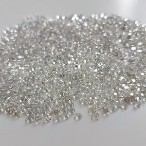 1 mm Naturale Solo Riscaldato Zaffiro Bianco Rotondo Taglio brillante