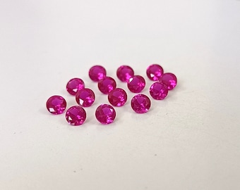 2mm Lab Created Ruby: Round Faceted Synthetic Gemstone
