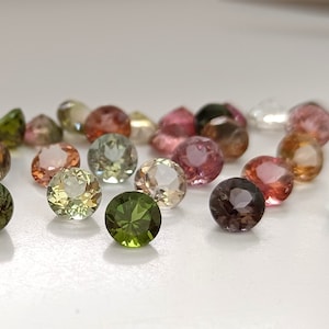 3mm Natural Multi Color Tourmaline Round Faceted AAA Quality - Superb Quality Multi Color Tourmaline