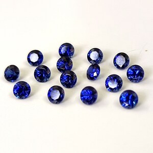3.5mm Blue Sapphire Lab Created Super Top Quality Round Faceted- Lab created  Synthetic Blue Sapphire
