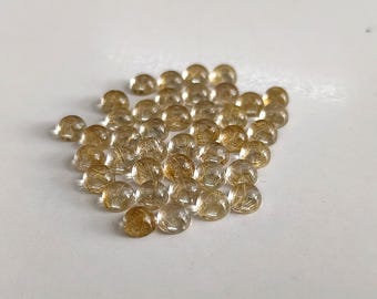 10mm AAA Golden Rutilated Quartz Round Cabochon: Jewelry Making