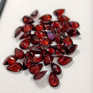 5x7mm Faceted Pear Garnet: Loose Gemstone for Jewelry Making