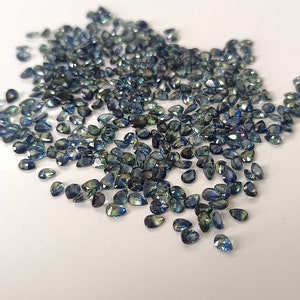 3x4mm Natural Teal Sapphire Pear cut