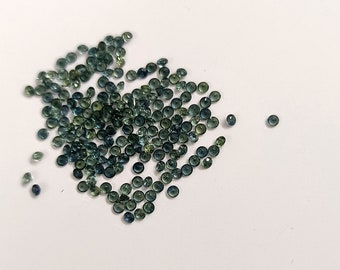 2,5 mm natuurlijke blauwgroen saffier rond briljant geslepen
