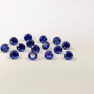 4mm Blue Sapphire Lab Created Super Top Quality Round Faceted- Lab created  Synthetic Blue Sapphire