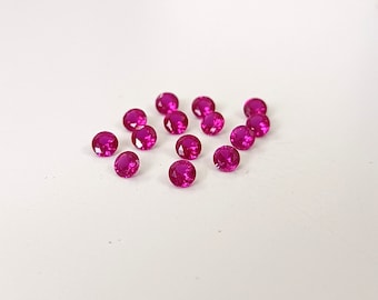 2.5mm Lab Created Ruby: Round Faceted Synthetic Gemstone