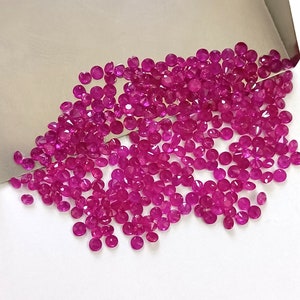2 mm AAA Quality Natural Brilliant Cut Ruby Round Faceted