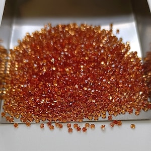 3 mm Naturale Solo Riscaldato Zaffiro Arancio Scuro Rotondo Taglio brillante