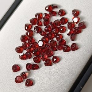 Top Quality Natural 6mm Red Garnet Faceted Heart Wholesale Loose Gemstone, Garnet Heart Calibrated Jewelry Making
