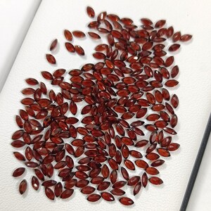 Faceted Red Garnet Marquise: 2.5x5mm Loose Gemstone for Jewelry Making