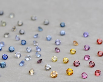 1mm Natural Multi Sapphire Round Diamond Cut Calibrated Loose Gemstones