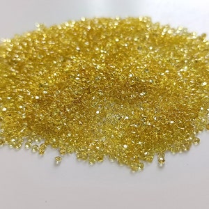 1,75 mm Solo Zaffiro Giallo Naturale Riscaldato Taglio Brillante Rotondo