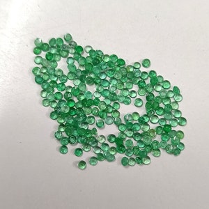 2mm AAA Quality Natural Emerald Green Round Cabochon Zambian Emeralds loose gemstone
