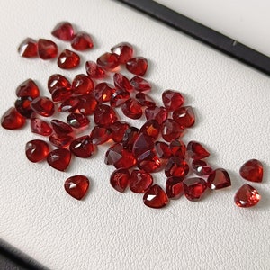 Top Quality Natural 4mm Red Garnet Faceted Heart Wholesale Loose Gemstone, Garnet Heart Calibrated Jewelry Making