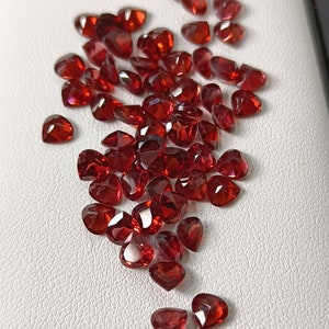 Top Quality Natural 3mm Red Garnet Faceted Heart , Wholesale Loose Gemstone, Calibrated Jewelry Making