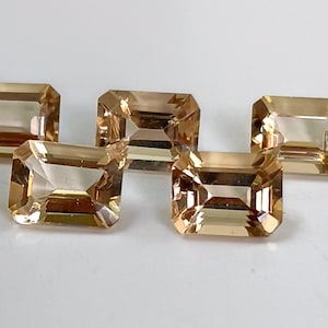 AAA Quality Natural Peach Color Morganite Octagon 4x6 mm Faceted Loose Morganite