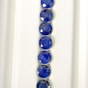 AAA Blue Kyanite Gemstone: 7mm Round Faceted Cut