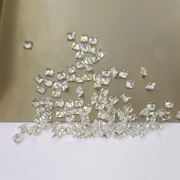 2mm Top Quality White diamond Square Princess Cut Loose Gemstone White Diamond Gemstone For Jewelry Making (EF & VS1-VS2)