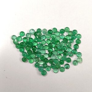 2.5mm AAA Quality Natural Emerald Green Round Cabochon Zambian Emeralds loose gemstone