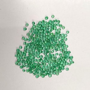 2mm AAA Quality Natural Emerald Green Round Diamond cut Emeralds loose gemstone